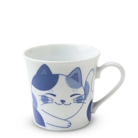 Blue and White Cat Mug