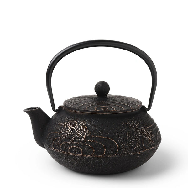 Cast Iron Teapot Black Goldfish Todd & Holland Tea Merchants