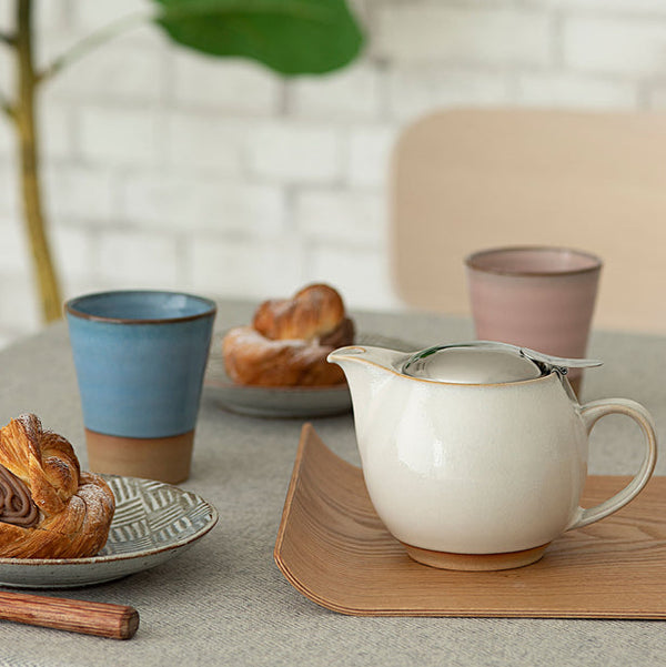 nijiiro★ 　2点セット 　pmo-pg011 TAUPE Zero Japan 2 cup Ceramic Teapot 15oz (Multiple colors) - Todd