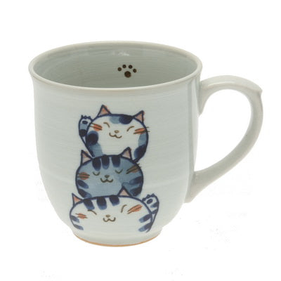 Cat Mug Trio Blue - Todd & Holland Tea Merchants