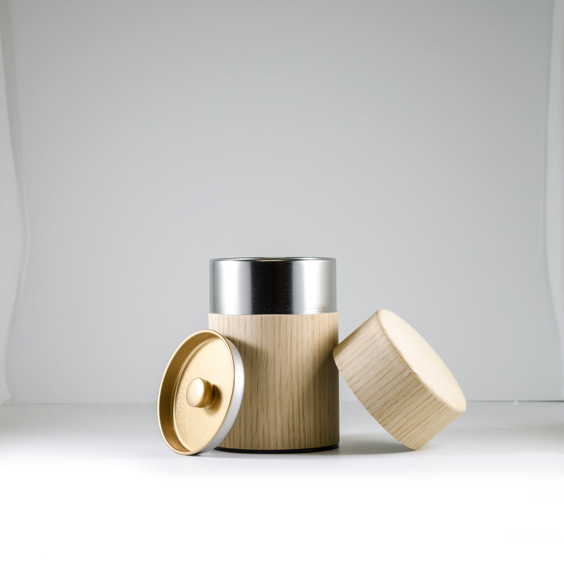 Oak Natural Wood Covered Canister 150g