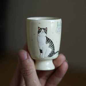 Gohobi Hand-Painted Cat Tall Tea Cup