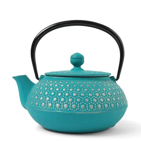 Tetsubin Cast Iron Teapot Turquoise Honeycomb 0.65L