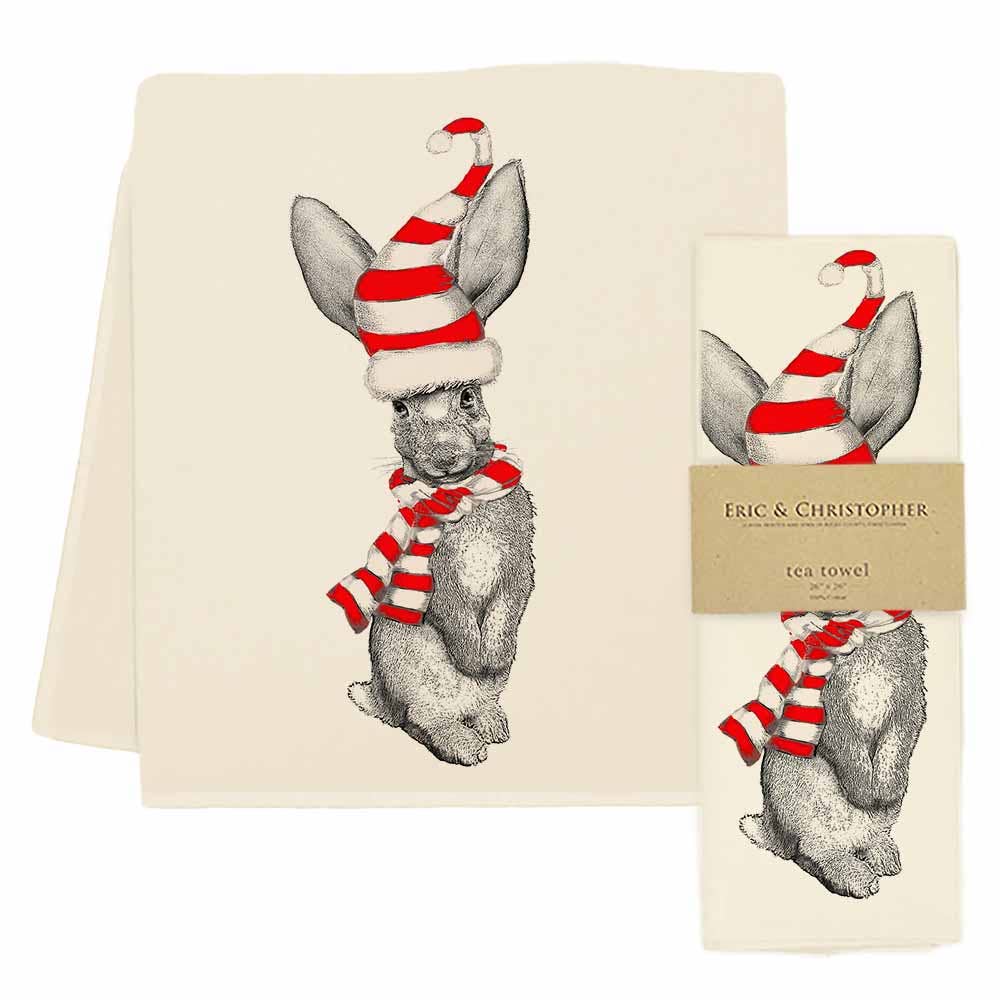 Winter Bunny Tea Towel