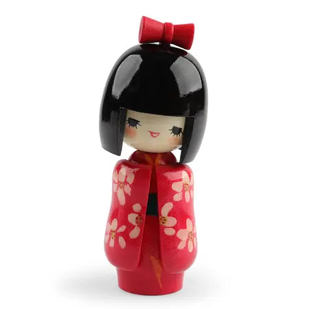 Kokeshi Otomesode Figurine Doll Red