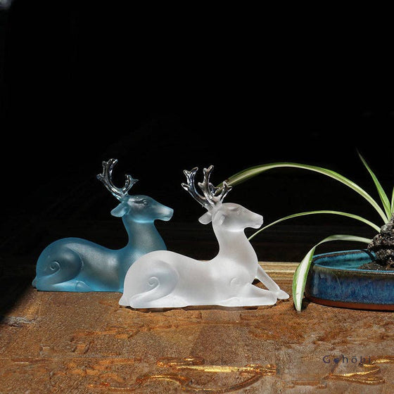 Gohobi Pate de Verre Deer Glass Paperweight