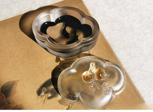 Gohobi Pate de Verre Persimmon Begonia Glass Case