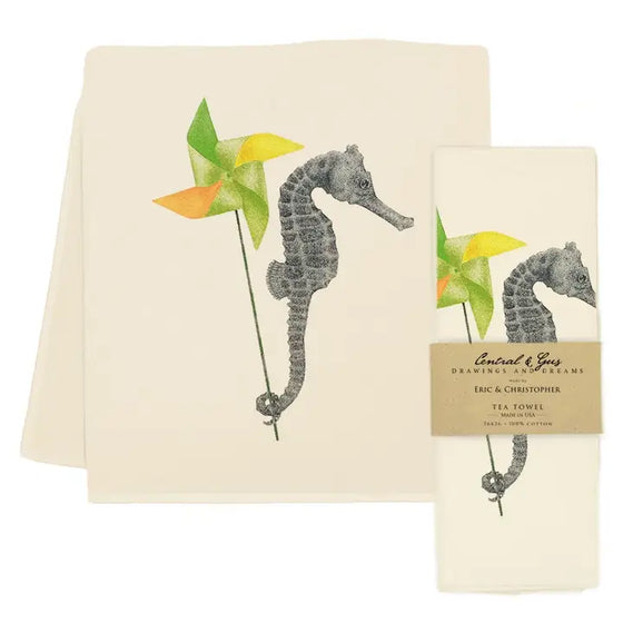 "Gambol Azimuth" Long Snout Seahorse Tea Towel