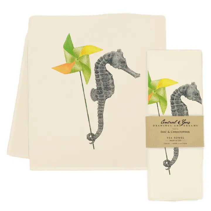 "Gambol Azimuth" Long Snout Seahorse Tea Towel