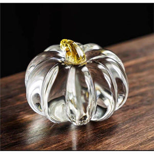 Gohobi Pate de Verre Pumpkin Glass Paperweight