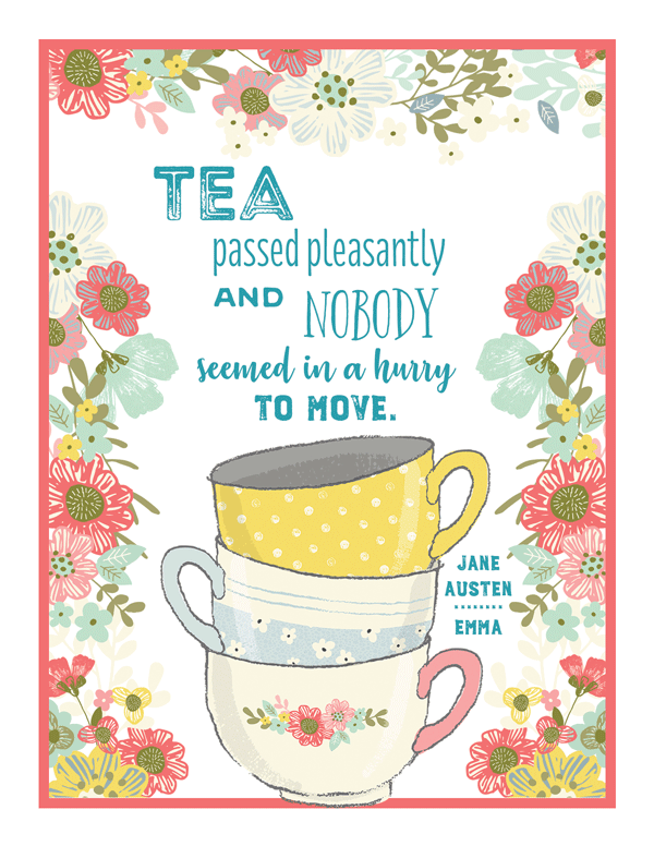 Jane Austen Tea Card