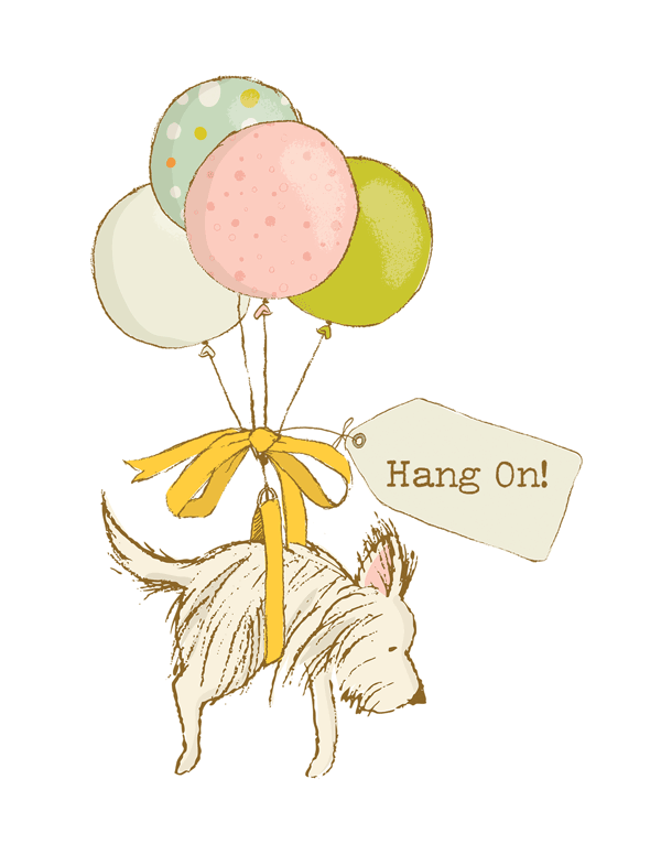 Get Well Dog & Balloons Card