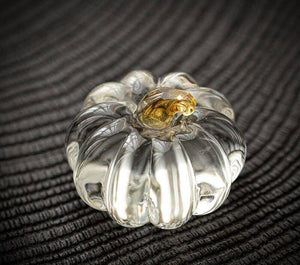 Gohobi Pate de Verre Pumpkin Glass Paperweight