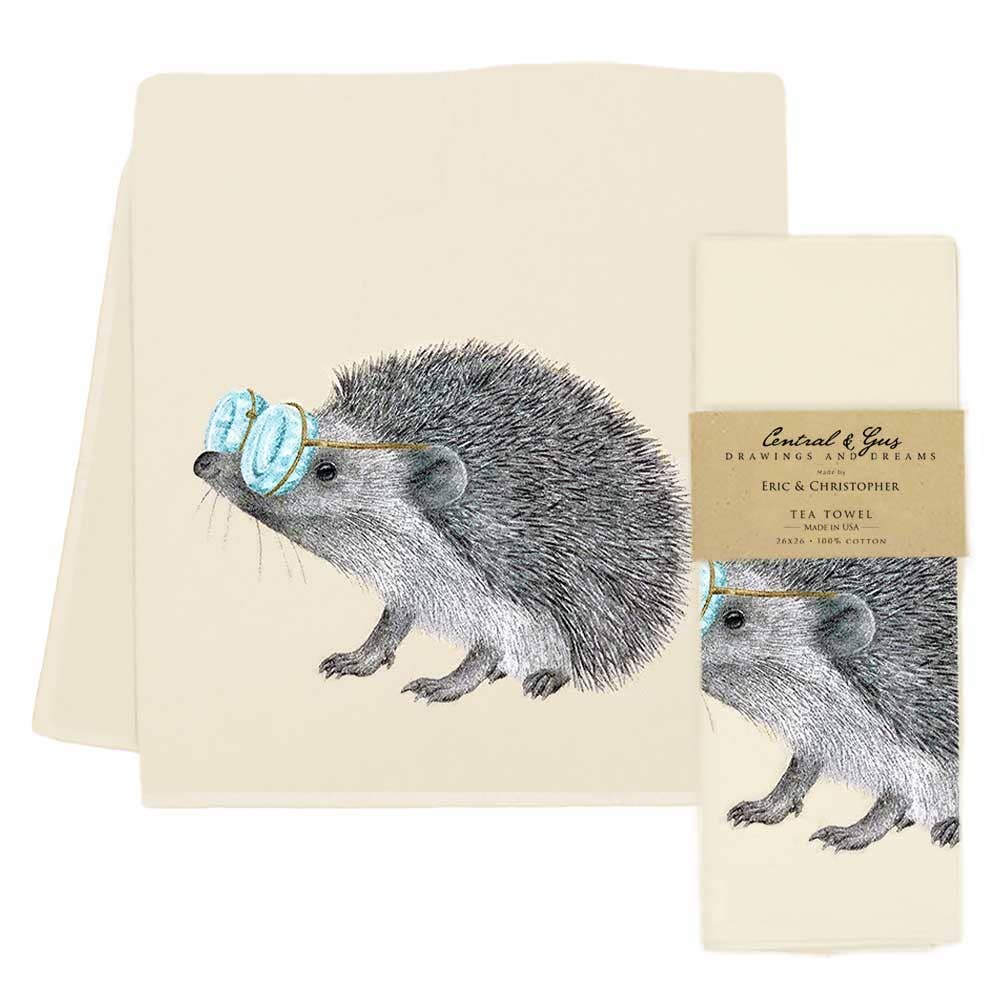 "Whitby Valentine" European Hedgehog Tea Towel