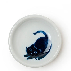 Midnight Blue Playful Cat Small Saucer