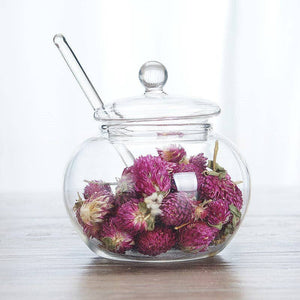 Gohobi Glass Sugar/Storage Jar with Spoon