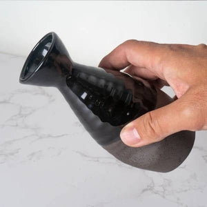 Black Matte and Glossy Glazed 2 Go 10oz Sake Tokkuri Bottle