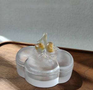 Gohobi Pate de Verre Persimmon Begonia Glass Case