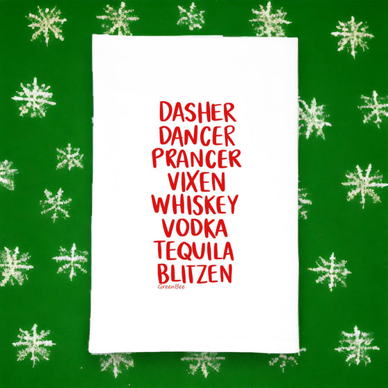 Santa's Reindeer Kitchen Towel