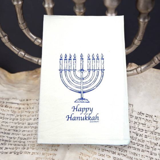 Menorah Kitchen Towel | Tea Towels | Hanukkah Dish Towels