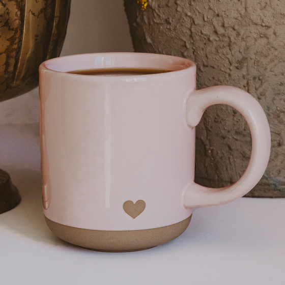 Heart Pink Stoneware Mug
