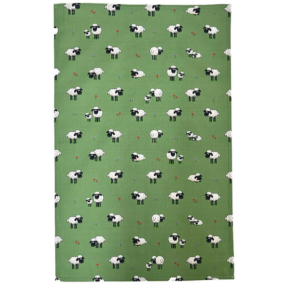 Fluffy Flock Green Cotton Kitchen Towel