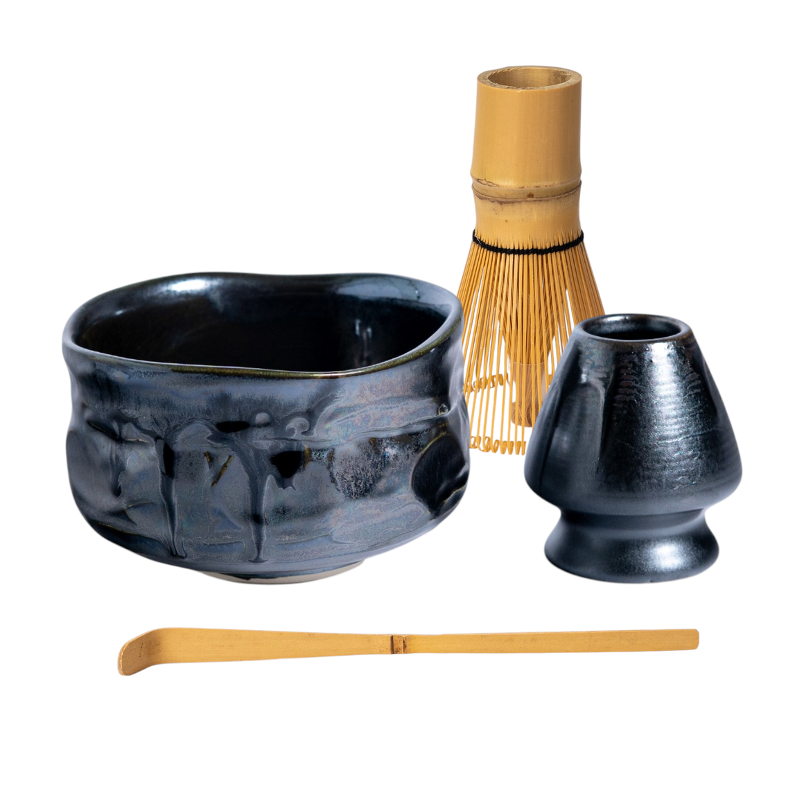 Matcha Chawan Starter Gift Set  "Satin Black"