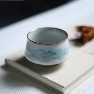 Hand-Painted Mountain Tea Cup Simple