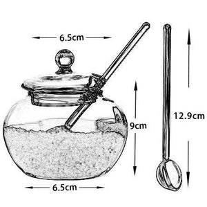 Gohobi Glass Sugar/Storage Jar with Spoon