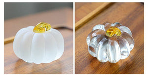 Gohobi Pate de Verre Pumpkin Glass Paperweight