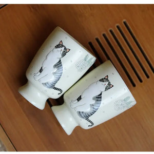 Gohobi Hand-Painted Cat Tall Tea Cup