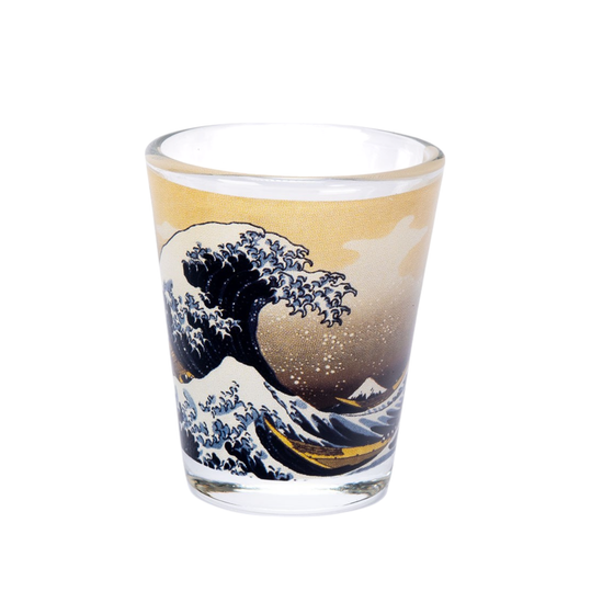 2oz 3"H Glass Sake Cup Shot Great Wave JP (1/100)