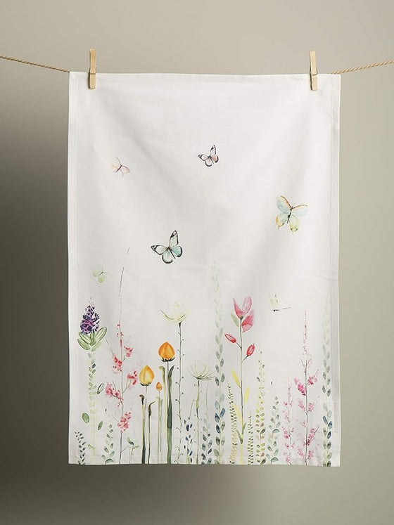 Butterflies and Flowers Kitchen Towel