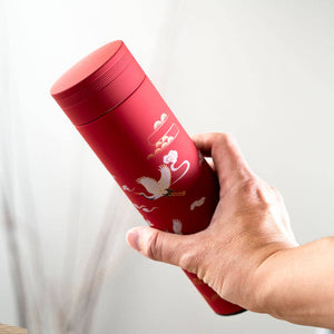 Insulated Stainless Steel Flask Cherry Blossom Cranes