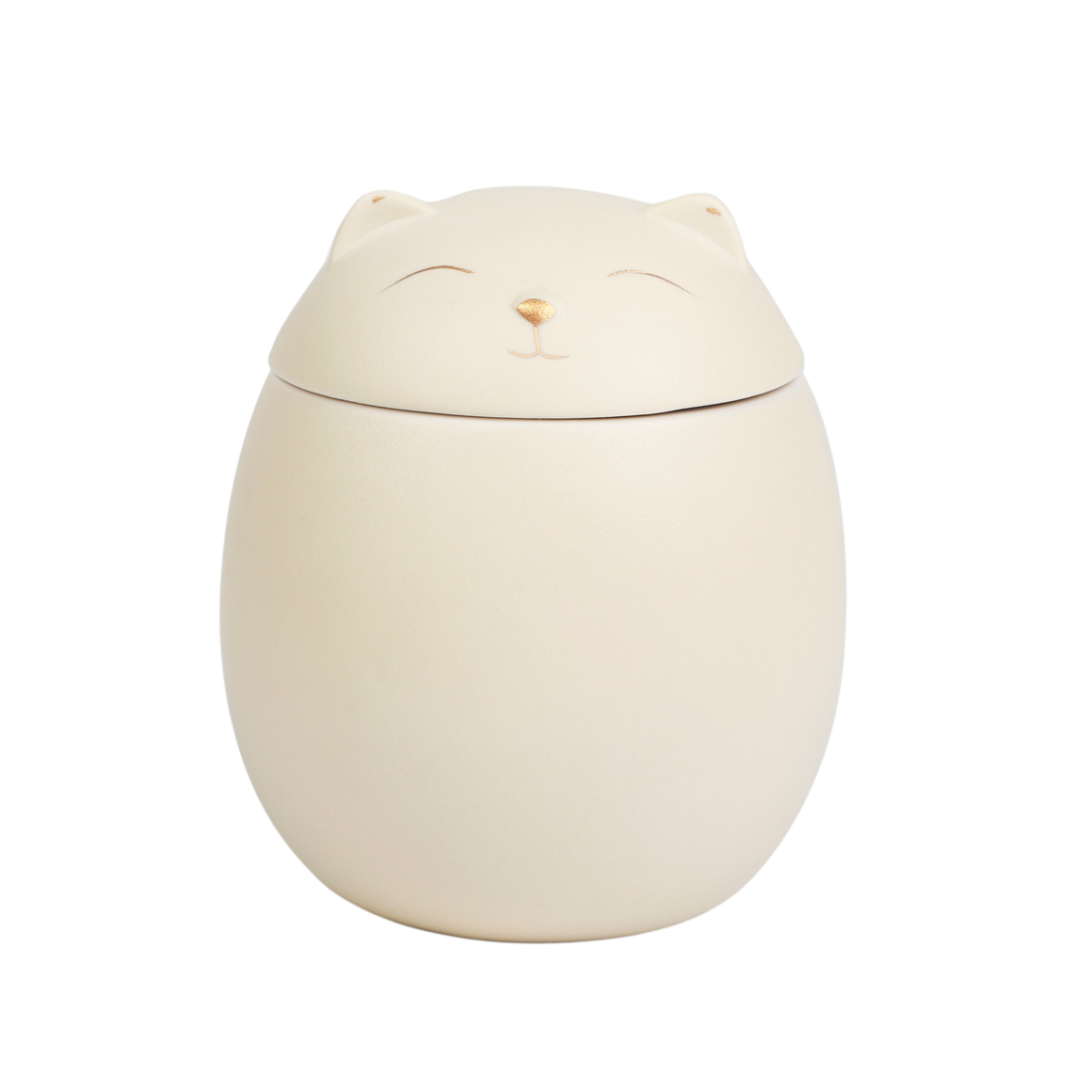 Cat Tea Canister Pale Yellow 16oz