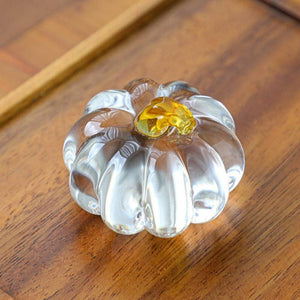 Gohobi Pate de Verre Pumpkin Glass Paperweight