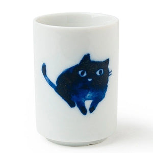 Midnight Blue Hello Cat Small Teacup