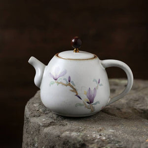 Magnolia Hand-Painted Teapot