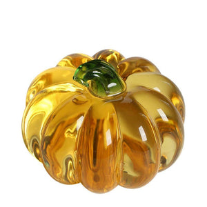 Gohobi Pate de Verre Pumpkin Glass Paperweight