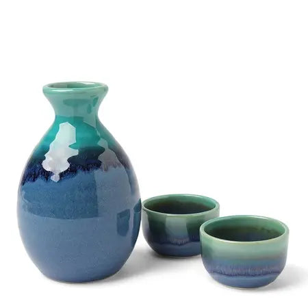 Jade Ocean Blue Sake Set
