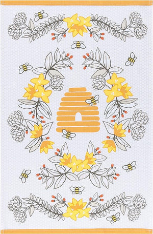 Honeybee and Flowers Kitchen Towel