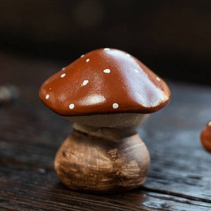 Gohobi Handmade Ceramic YiXing Clay Mushroom Ornament Tea