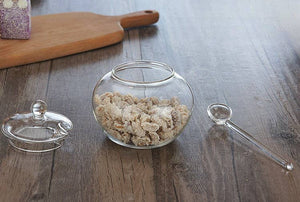 Gohobi Glass Sugar/Storage Jar with Spoon