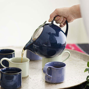 Zero Japan 5 cup Ceramic Teapot 34oz Jeans Blue