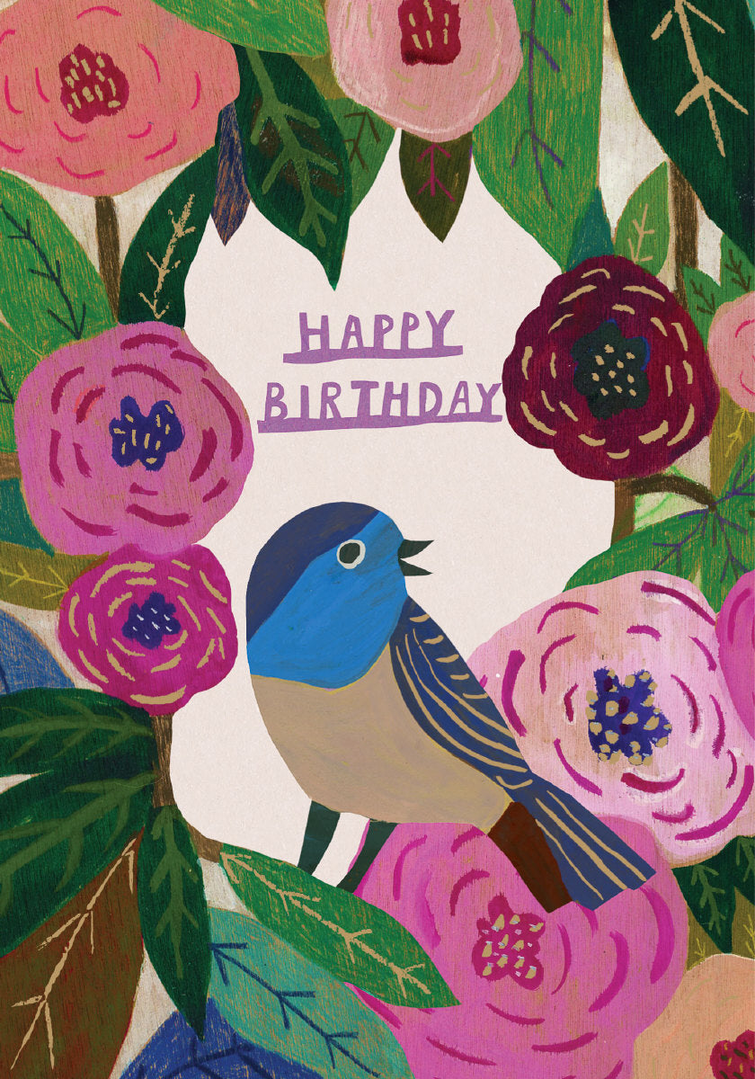 Starflower Petite Bird Birthday Card