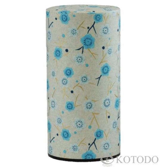 Shades of Blue Flower Pattern 100g Tin Canister
