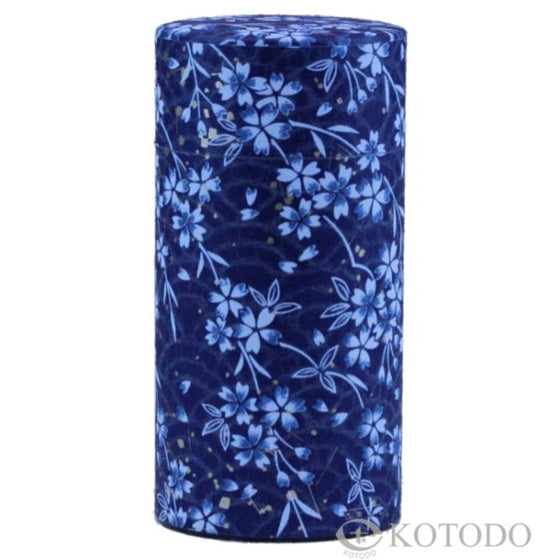 Blue/Violet Flower Pattern 100g Tin Canister