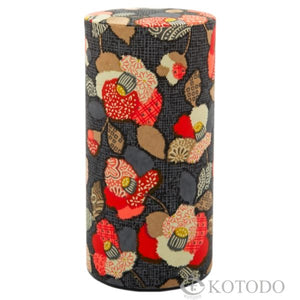 Red Patchwork Flowers 100g Tin Canister