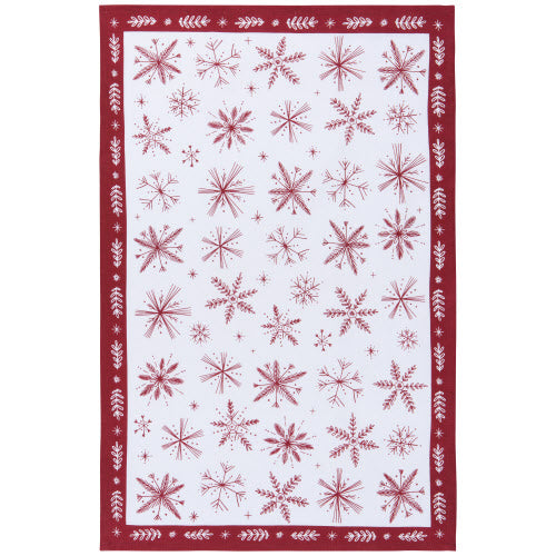 Snowflake Jacquard Christmas Kitchen Towel White