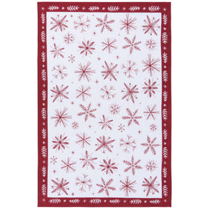 Snowflake Jacquard Christmas Kitchen Towel White